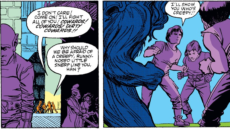 Image: Han’s childhood on Corellia. Star Wars #100 art by Cynthia Martin, Art Nichols, and Sam de la Rosa.